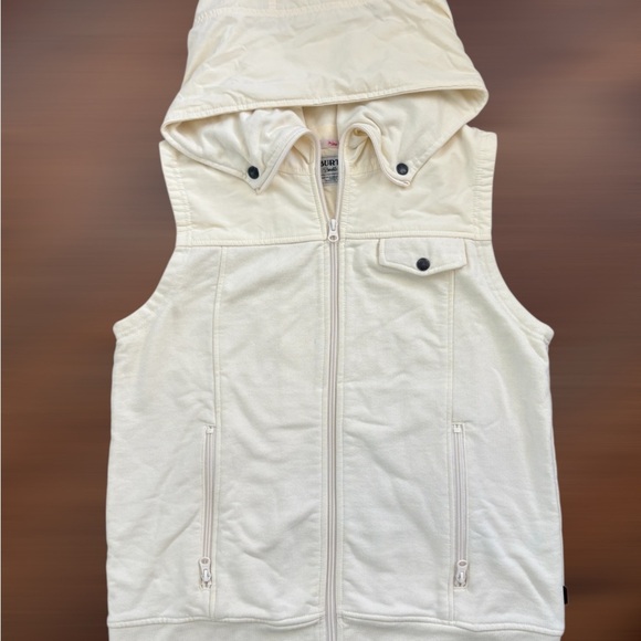 Burton Cream Hooded Vest Size L - Picture 1 of 5
